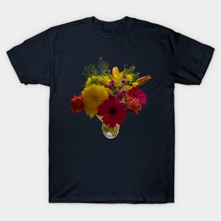 Flowers in Vase Floral Cutout T-Shirt